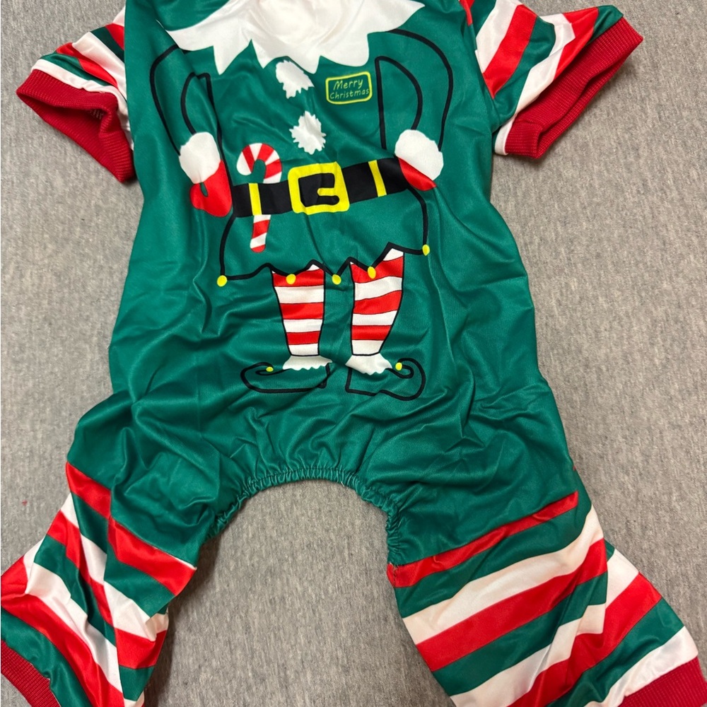 Festive Elf Pets One Piece clothing. For small & medium breeds. New.
